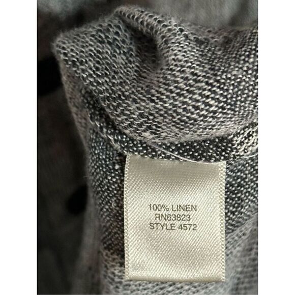 Women's Christopher Banks Pure Linen Flax Plaid Lagenlook Long Sleeve Woven Butt - Picture 5 of 5